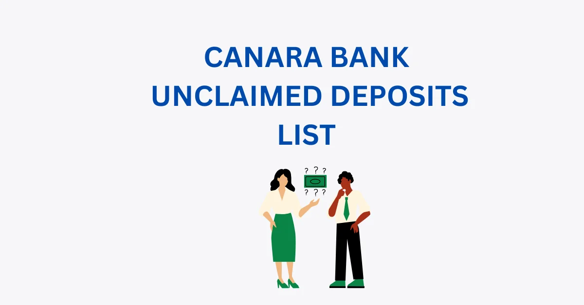 CANARA BANK UNCLAIMED DEPOSITS LIST